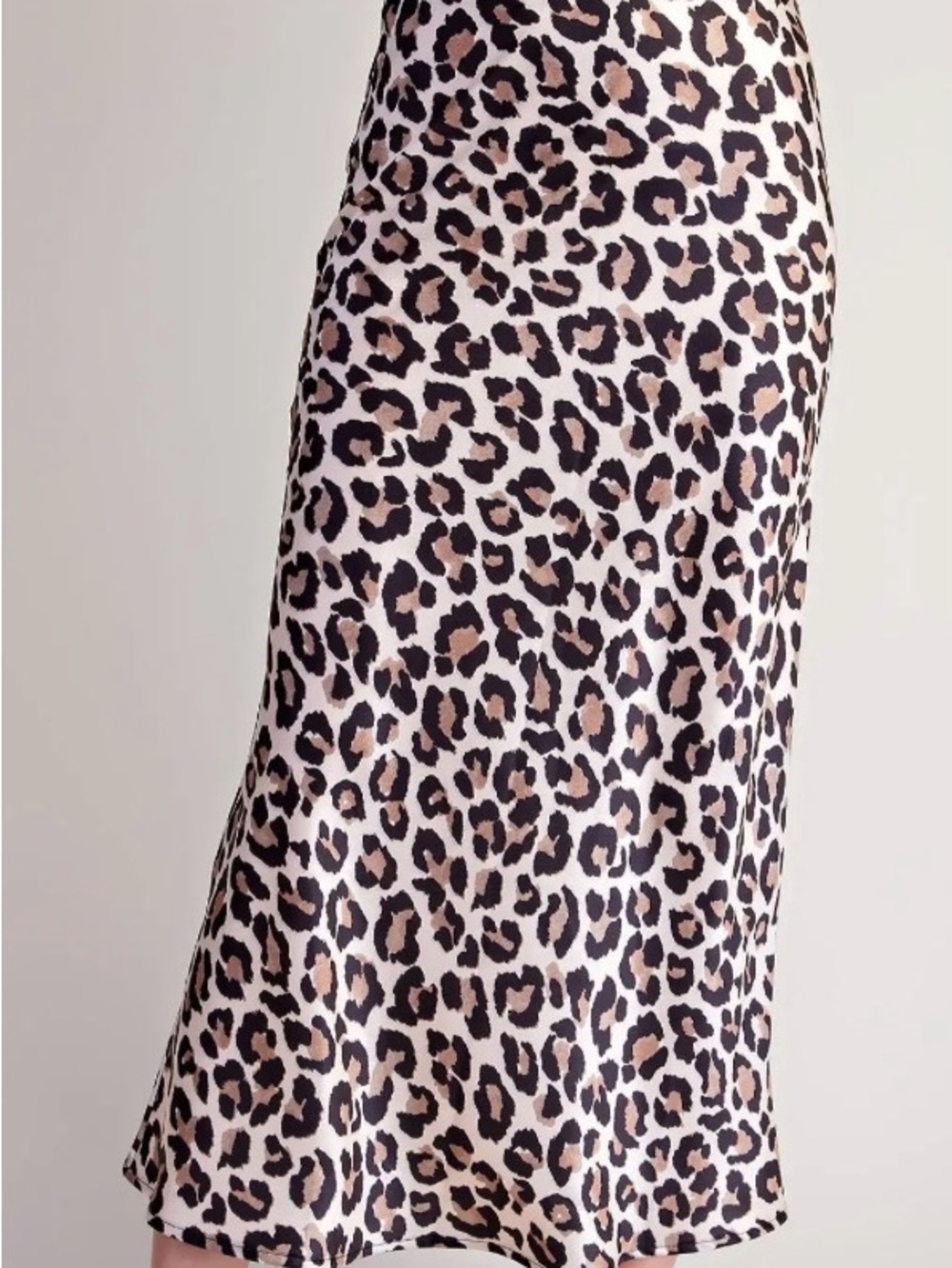 glam Leopard Print Maxi Slip Skirt in Black & Brown